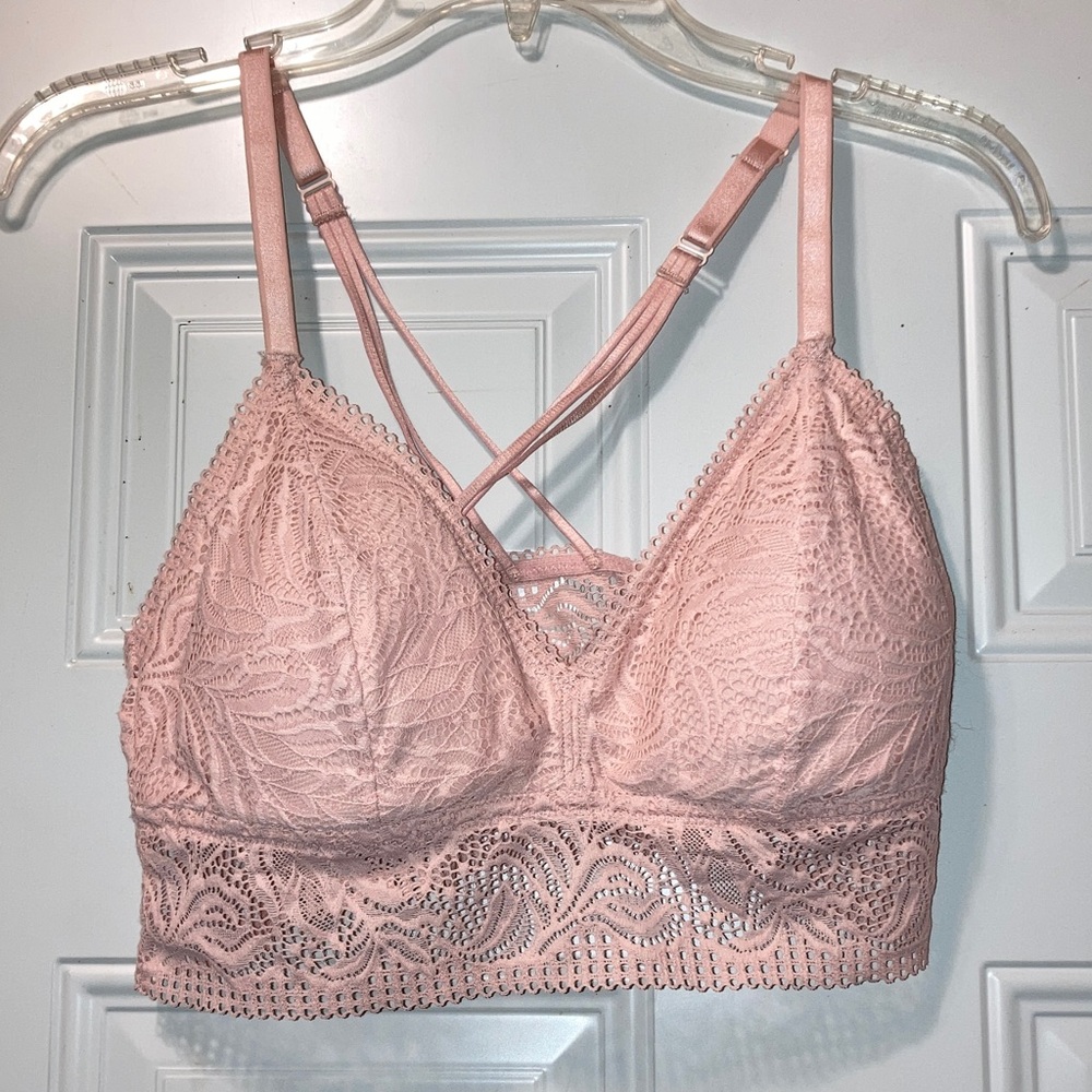 Lace Bralette in Pink L